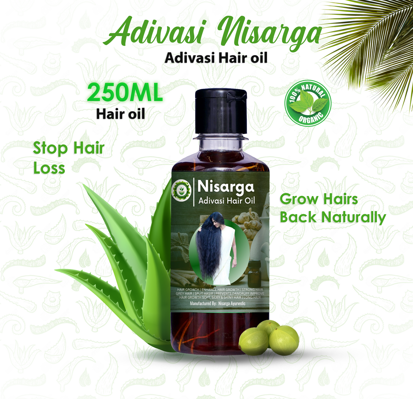 250ml Adivasi Nisarga Hair Oil ( 45 days Trail package )🌿
